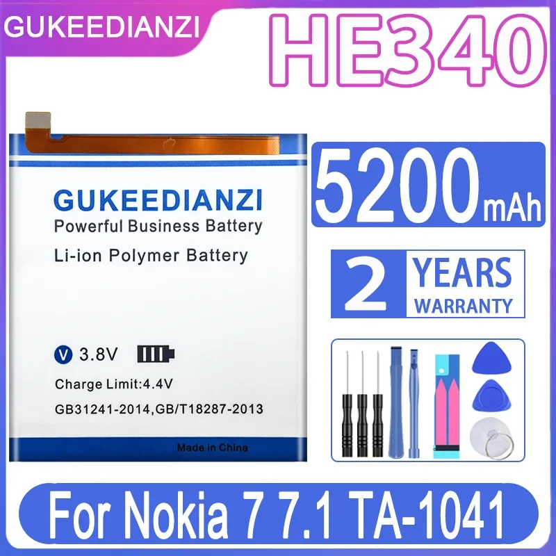 Аккумулятор GUKEEDIANZI 5200 мАч HE340 HE 340 для Nokia 7 7,1 TA-1041 + Бесплатные инструменты
Аккумулятор GUKEEDIANZI 5200 мАч HE340 HE 340 для Nokia 7 7,1 TA-1041 + Бесплатные инструменты
