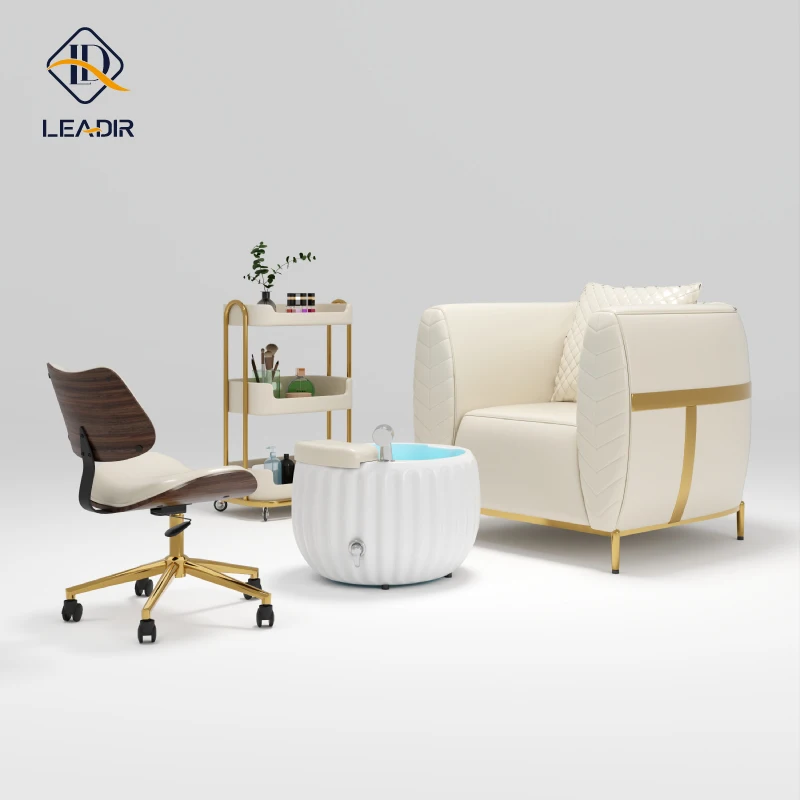 Leadir Modern Spa Pedicure Beauty Salon White Massage Manicure Foot Spa Pedicure Chairs Whit Bowl
Leadir Modern Spa Pedicure Beauty Salon White Massage Manicure Foot Spa Pedicure Chairs Whit Bowl