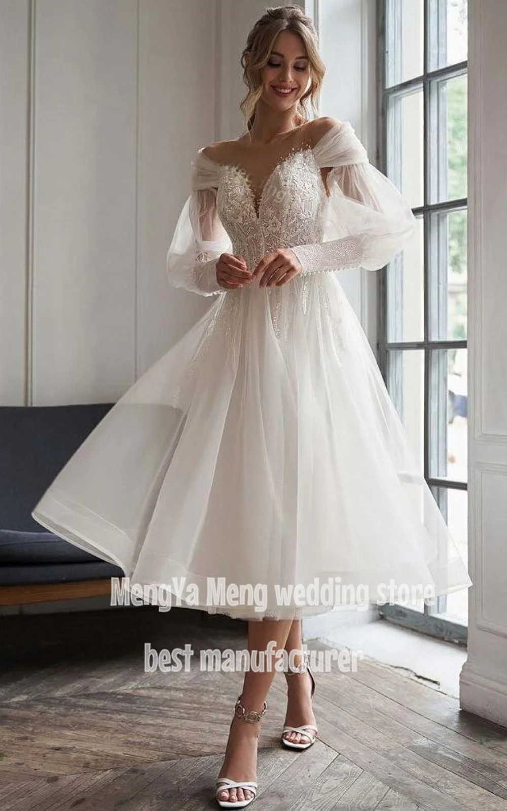 ZHUISHU Elegant Off The Shoulder Women Short Wedding Dresses A-Line Appliques Backless Bridal Gowns Customized Robes De Mariée
ZHUISHU Elegant Off The Shoulder Women Short Wedding Dresses A-Line Appliques Backless Bridal Gowns Customized Robes De Mariée