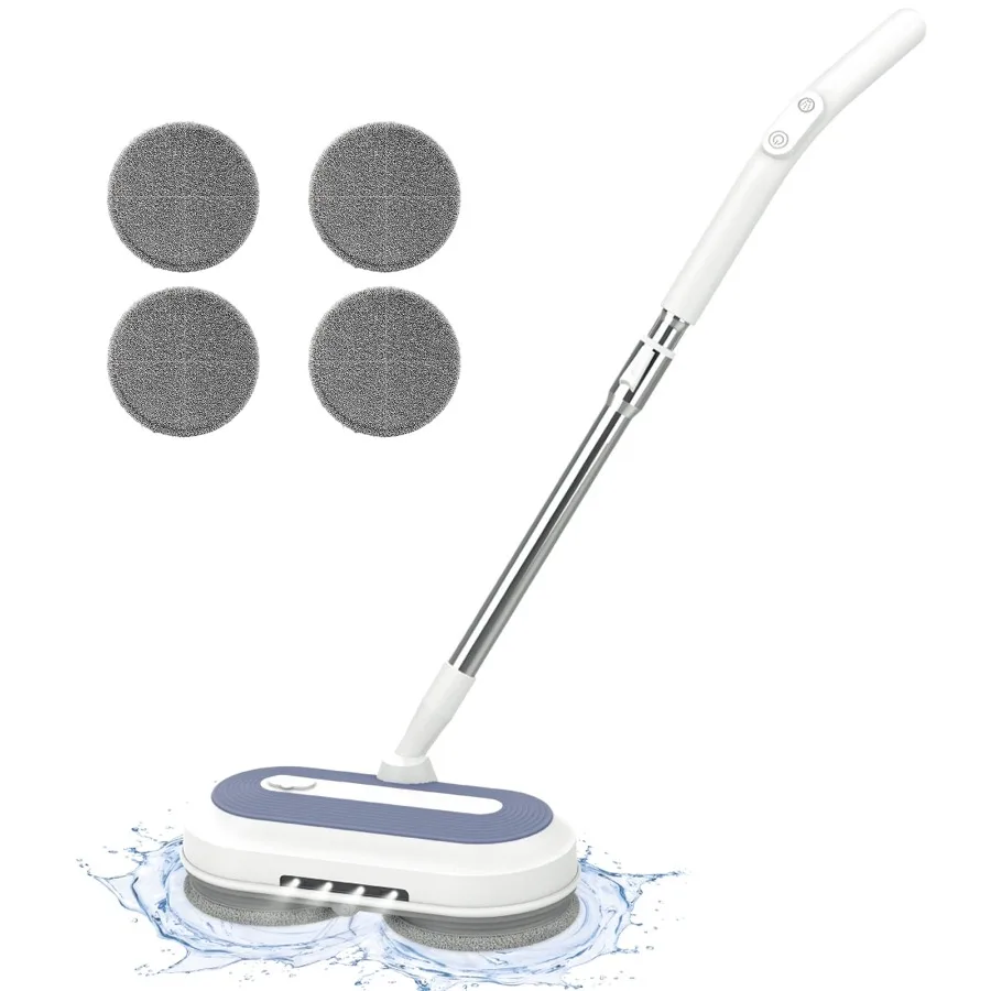 Electric Mops for Floor Cleaning - Cordless Spin Mop with LED Headlight Water Spray 200ml Water Tank - Rechargeable Floor Scrub
Electric Mops for Floor Cleaning - Cordless Spin Mop with LED Headlight Water Spray 200ml Water Tank - Rechargeable Floor Scrub