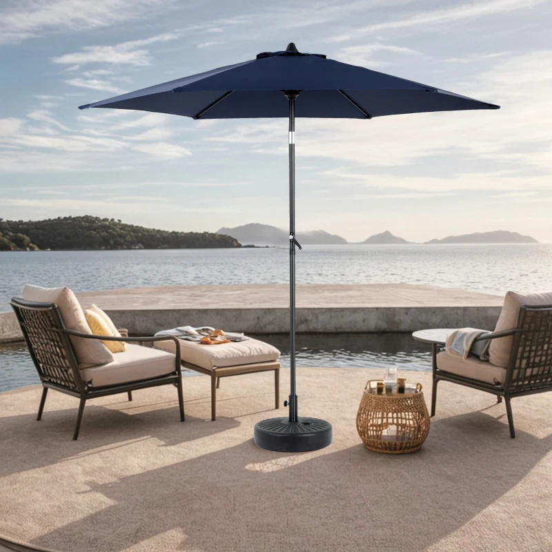 9FT Patio Outdoor Table With Push Button Tilt And Crank Market Umbrella 6 Sturdy Ribs Deck Backyard Pool Powerful Shading Effect
9FT Patio Outdoor Table With Push Button Tilt And Crank Market Umbrella 6 Sturdy Ribs Deck Backyard Pool Powerful Shading Effect