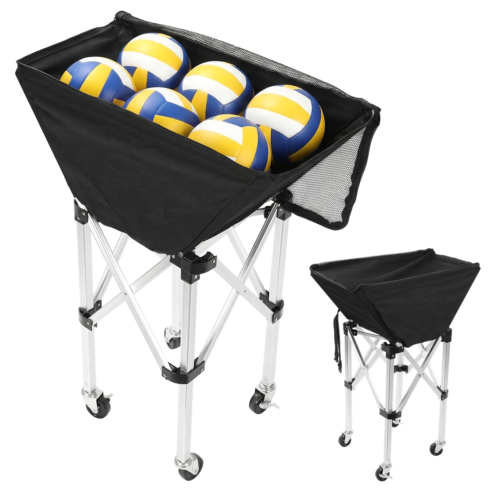 Collapsible Hammock Ball Cart with Wheels Volleyball Training Equipment Ball Holder Large Capacity for Garage Or Gym
Collapsible Hammock Ball Cart with Wheels Volleyball Training Equipment Ball Holder Large Capacity for Garage Or Gym