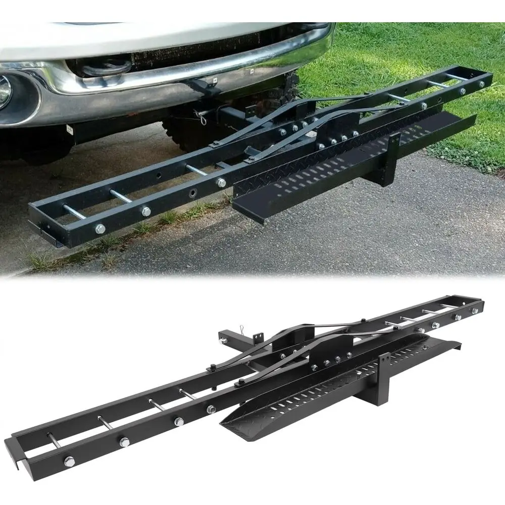 600 lbs Capacity Steel Motorcycle Scooter Carrier with Hitch Mount Rack
600 lbs Capacity Steel Motorcycle Scooter Carrier with Hitch Mount Rack