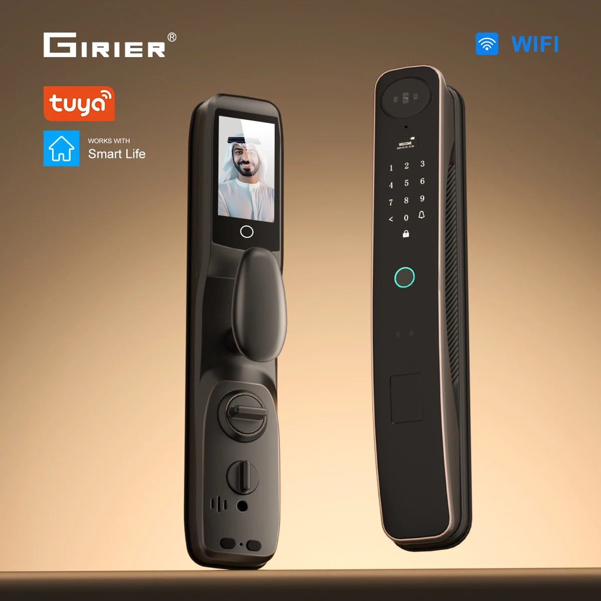 Умный Wi-Fi дверной замок GIRIER R1pro с 3D-распознаванием лица, отпечатком пальца, паролем, безключевым доступом, видеодомофоном и двусторонней аудиосвязью
Умный Wi-Fi дверной замок GIRIER R1pro с 3D-распознаванием лица, отпечатком пальца, паролем, безключевым доступом, видеодомофоном и двусторонней аудиосвязью