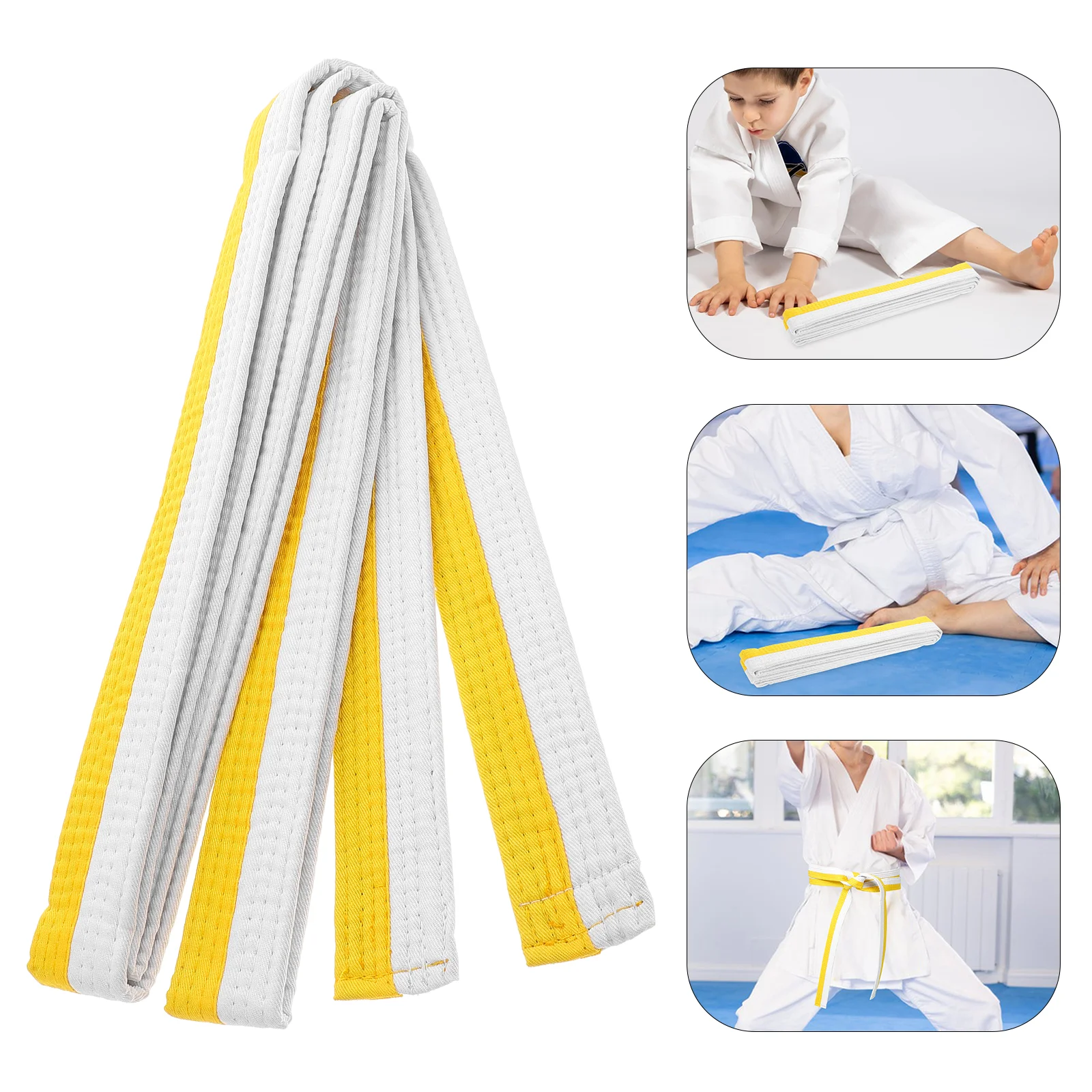 Taekwondo Belt Uniform White Karate Training Equipment Yellow Colored Ranking Clothing
Taekwondo Belt Uniform White Karate Training Equipment Yellow Colored Ranking Clothing