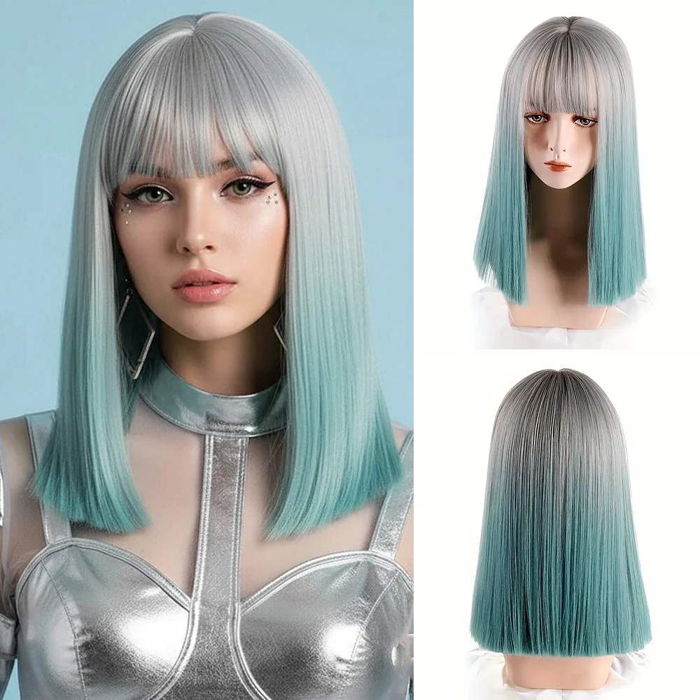 Synthetic Long Straight Gradient Green Wig with Bangs for Women Daily Party Cosplay Fake Hair Heat Resistant
Synthetic Long Straight Gradient Green Wig with Bangs for Women Daily Party Cosplay Fake Hair Heat Resistant