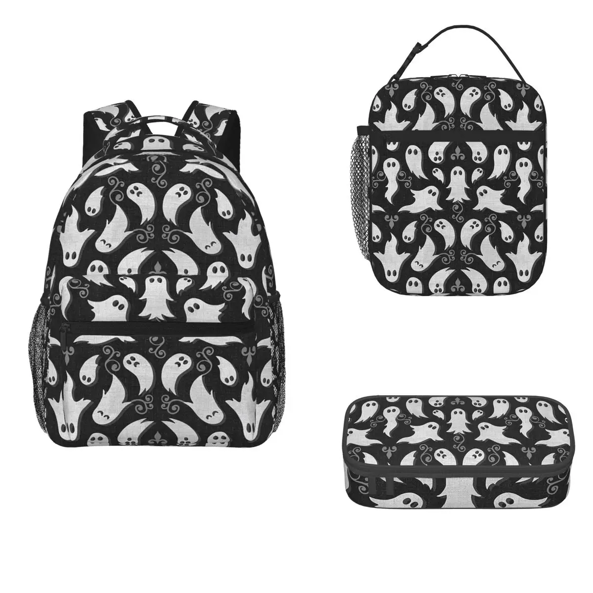 Cute Gothic Ghosts Backpacks Boys Girls Bookbag Students School Bags Cartoon Kids Rucksack Lunch Bag Pen Bag Three-Piece Set
Cute Gothic Ghosts Backpacks Boys Girls Bookbag Students School Bags Cartoon Kids Rucksack Lunch Bag Pen Bag Three-Piece Set