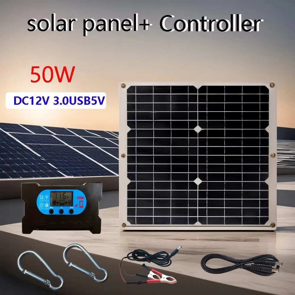50W Flexible Solar Panel 12V Battery Charger Dual USB with 10-100A Controller Solar Battery Power Module for Mobile Phone Car
50W Flexible Solar Panel 12V Battery Charger Dual USB with 10-100A Controller Solar Battery Power Module for Mobile Phone Car