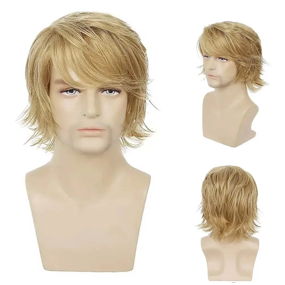 Synthetic Hair Male Short Curly Wig with Bangs Brown Blonde Heat Resistant Fiber Wigs for Man Daily Use
Synthetic Hair Male Short Curly Wig with Bangs Brown Blonde Heat Resistant Fiber Wigs for Man Daily Use