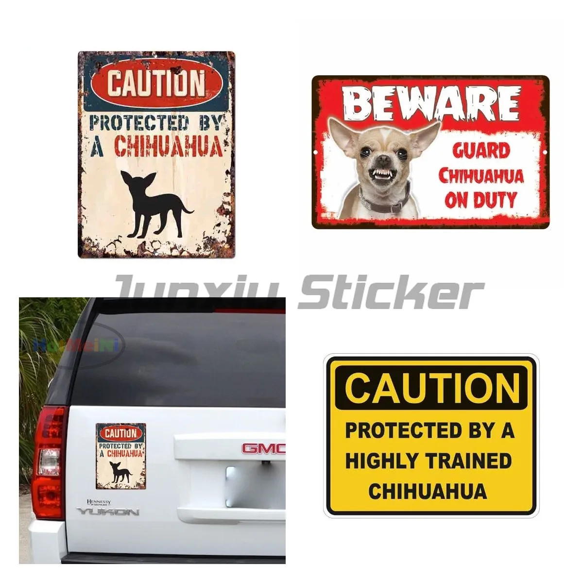 Retro Caution Protected By Chihuahua Warning Funny Car Sticker Dog Pet Car Window Decal Vinyl Waterproof Car Accessories
Retro Caution Protected By Chihuahua Warning Funny Car Sticker Dog Pet Car Window Decal Vinyl Waterproof Car Accessories