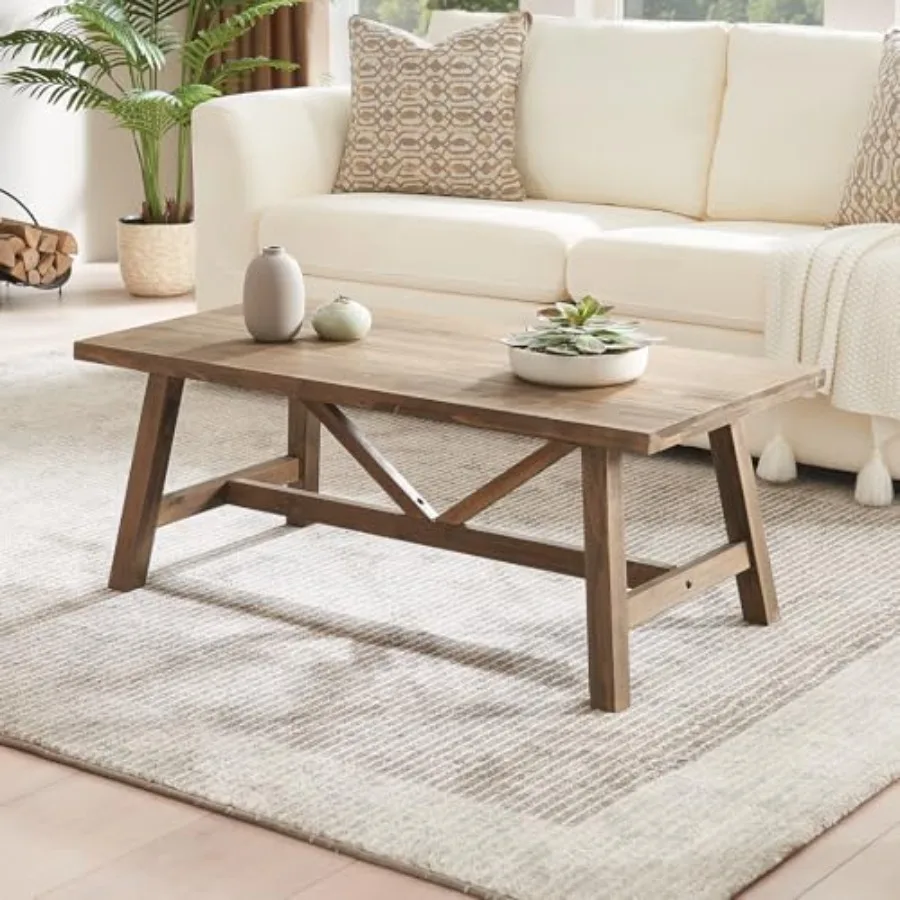 Farmhouse 43" Coffee TableSolid Wood Center Tables for Living Room and Office Rustic Wooden Rectangular Table with V-Shaped Sup
Farmhouse 43" Coffee TableSolid Wood Center Tables for Living Room and Office Rustic Wooden Rectangular Table with V-Shaped Sup