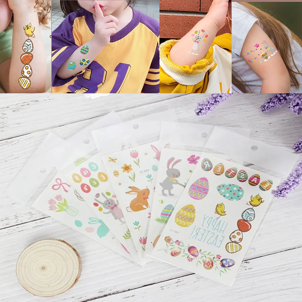 12 pcs/set Cute Easter Bunny Colorful Eggs Temporary Tattoo Waterproof Stickers for Kids Cartoon Decoration tatouage temporaire
12 pcs/set Cute Easter Bunny Colorful Eggs Temporary Tattoo Waterproof Stickers for Kids Cartoon Decoration tatouage temporaire