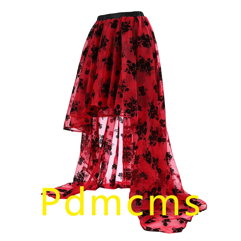 2023 новая сетчатая длинная пышная юбка с цветочным узором, европейская и американская придворная легкая роскошная женская танцевальная юбка