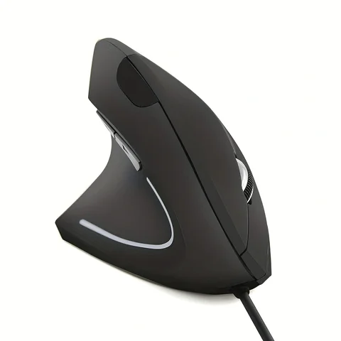 New Vertical 5th Generation Left-Handed Wired Computer Accessory Mouse Ergonomic Design, BTS-911, Left-Handed Wired Black