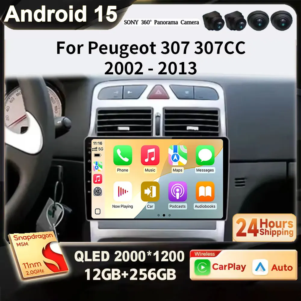 Для Peugeot 307 307CC 307SW 2002-2013 Android 15 Беспроводной CarPlay Apple Auto Автомобильный радиоприемник GPS RDS WiFi BT 4G Мультимедиа Стерео
Для Peugeot 307 307CC 307SW 2002-2013 Android 15 Беспроводной CarPlay Apple Auto Автомобильный радиоприемник GPS RDS WiFi BT 4G Мультимедиа Стерео