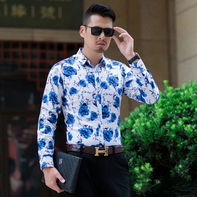 2026 Summer Men's Blue Long-Sleeved Printed Shirt, Single Breasted Lapel Shirt Blue Rose Shirts, Asian Size M-7XL Camisa/Chemise
2026 Summer Men's Blue Long-Sleeved Printed Shirt, Single Breasted Lapel Shirt Blue Rose Shirts, Asian Size M-7XL Camisa/Chemise