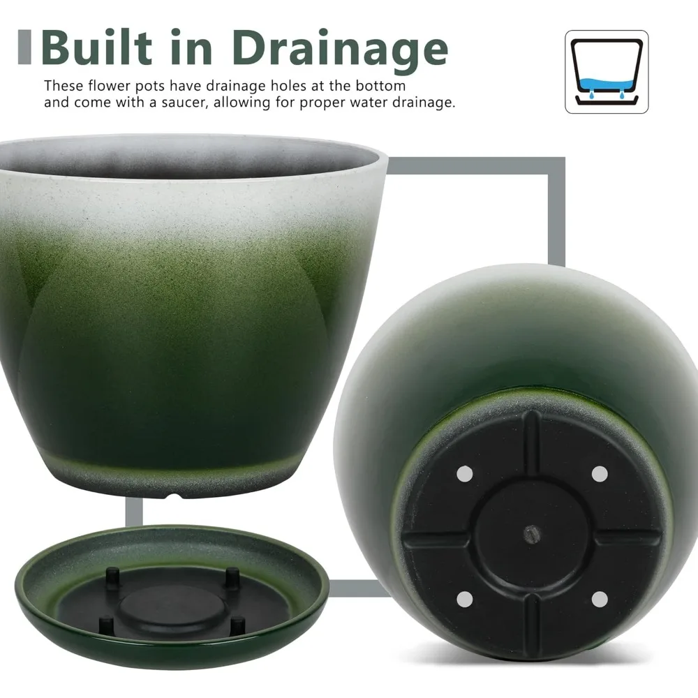 8-дюймовые круглые пластиковые горшки для растений, набор из 6 многоцветных глянцевых цветочных горшков с дренажным отверстием и блюдцем для садоводства в помещении и на открытом воздухе
8-дюймовые круглые пластиковые горшки для растений, набор из 6 многоцветных глянцевых цветочных горшков с дренажным отверстием и блюдцем для садоводства в помещении и на открытом воздухе