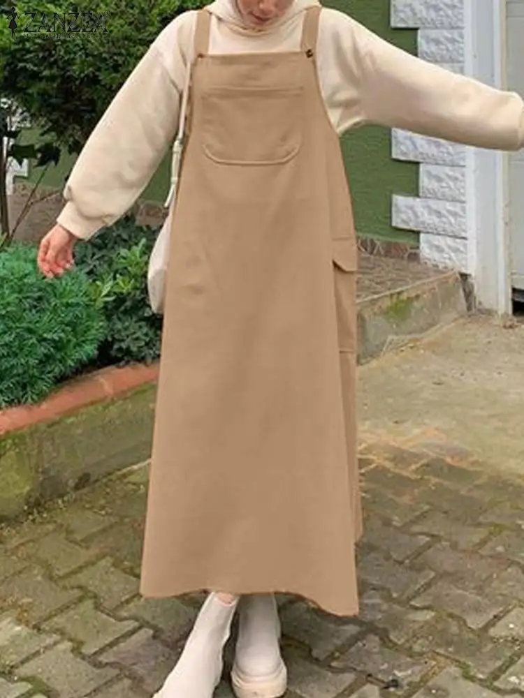 ZANZEA Fashion Solid Sleeveless Vestidos Robe Femme Muslim Abaya Women Elegant OL Work Overalls Dress Turkey Duabi Sundress
ZANZEA Fashion Solid Sleeveless Vestidos Robe Femme Muslim Abaya Women Elegant OL Work Overalls Dress Turkey Duabi Sundress