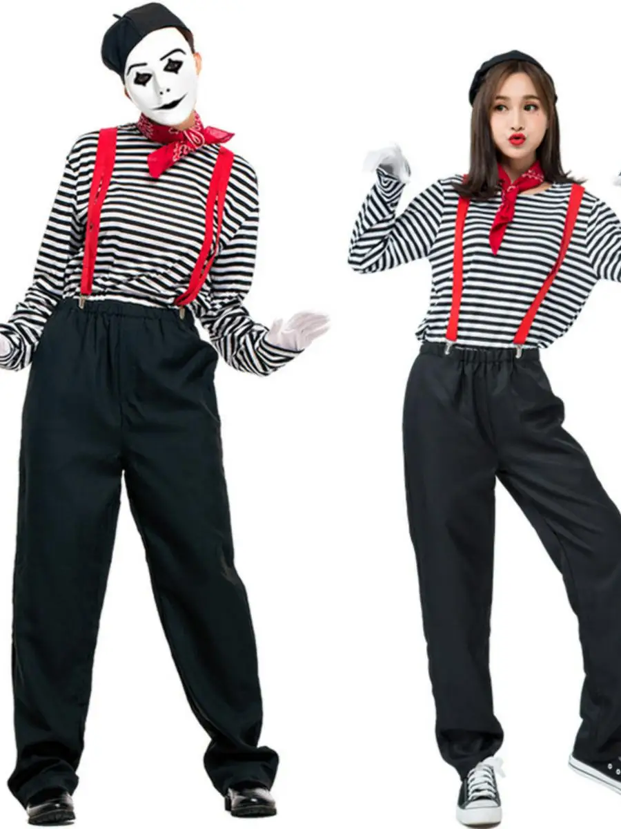 New Couple's Clown Game Performance Costume Funny Play Suit loween Silent Actor Outfit Polyester Material Ethnic Stage Wear
New Couple's Clown Game Performance Costume Funny Play Suit loween Silent Actor Outfit Polyester Material Ethnic Stage Wear