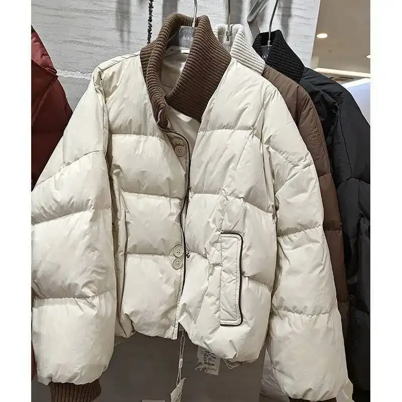 Fashionable Knitted Cotton Jacket Women's Winter Warmth Bread Style Trendy Coat Stand Collar Full Sleeve Regular Type
Fashionable Knitted Cotton Jacket Women's Winter Warmth Bread Style Trendy Coat Stand Collar Full Sleeve Regular Type