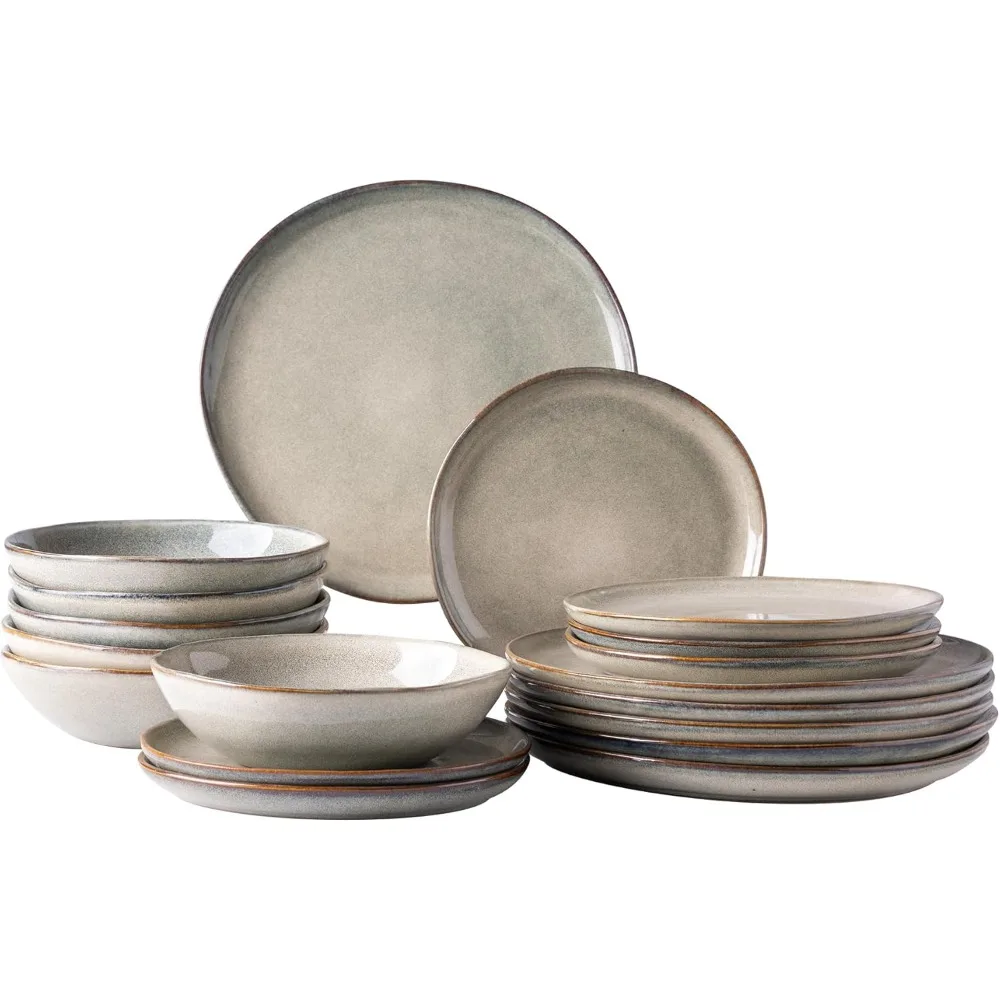 Ceramic Dinnerware Sets,Handmade Reactive Glaze Plates and Bowls Set,Highly Chip and Crack Resistant | Dishwasher & Micr
Ceramic Dinnerware Sets,Handmade Reactive Glaze Plates and Bowls Set,Highly Chip and Crack Resistant | Dishwasher & Micr