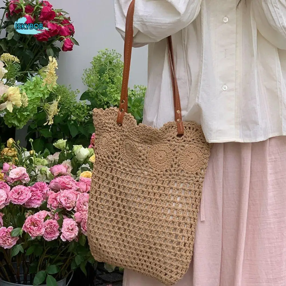 Vintage Shoulder Bag Hollowed Out Knitted Bag Flower Storage Bag Crochet Tote Bag Bohemian Handbag Weave Bag Outdoor
Vintage Shoulder Bag Hollowed Out Knitted Bag Flower Storage Bag Crochet Tote Bag Bohemian Handbag Weave Bag Outdoor
