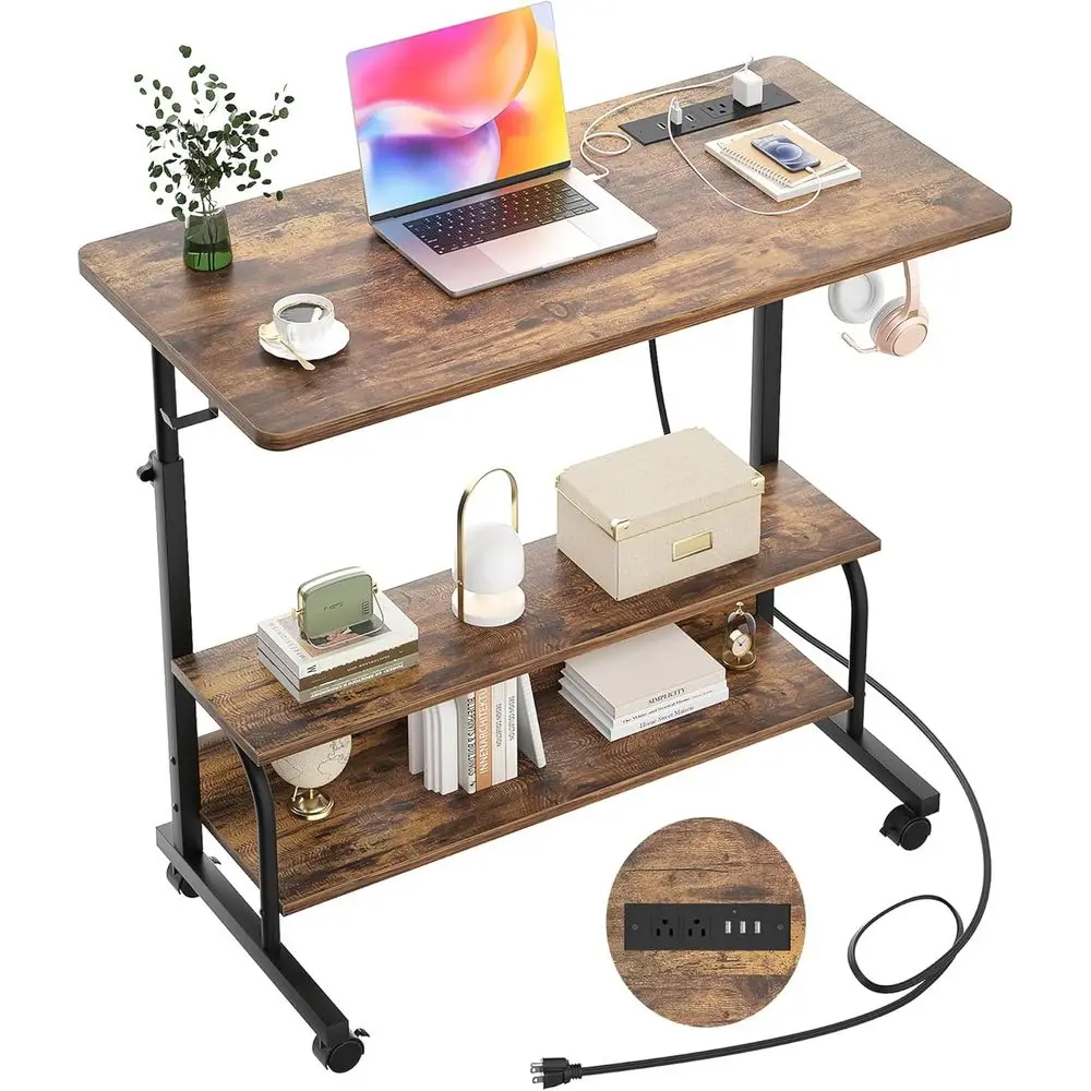 Rolling Standing Desk with Power Outlets, 32" Manual Height Adjustable Mobile Computer Desk with Wheels, Small Portable Sit Stan
Rolling Standing Desk with Power Outlets, 32" Manual Height Adjustable Mobile Computer Desk with Wheels, Small Portable Sit Stan