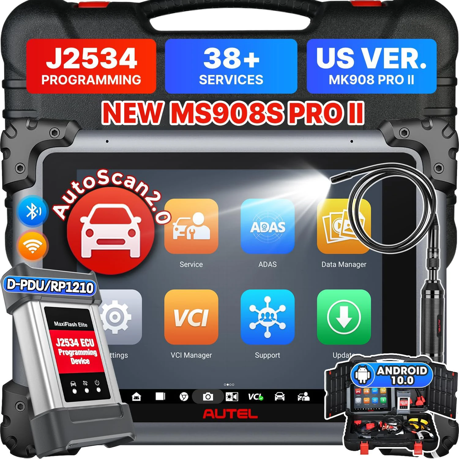 Autel MaxiSYS MS908S PRO II Scanner Diagnostic Scann Tool J2534 ECU Programming Online Coding US Ver. of MK908 PRO II, 4000+Test
Autel MaxiSYS MS908S PRO II Scanner Diagnostic Scann Tool J2534 ECU Programming Online Coding US Ver. of MK908 PRO II, 4000+Test