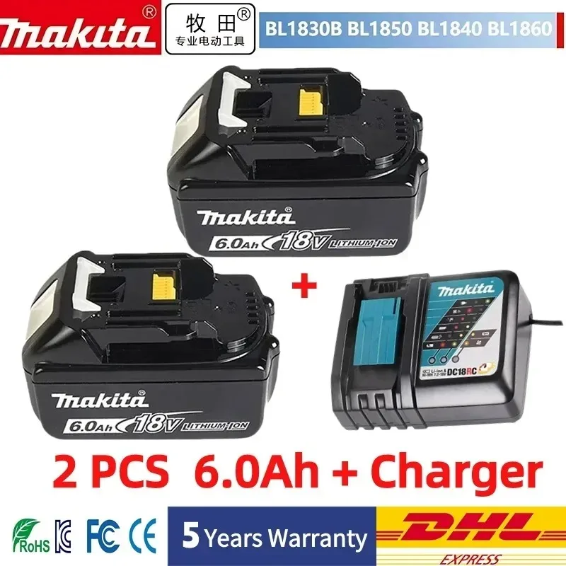 Genuine Makita 18V Battery 6Ah BL1850B Li-ion Replacement Battery BL1850 BL1860B BL1860 BL1840B makita 18 v battery
Genuine Makita 18V Battery 6Ah BL1850B Li-ion Replacement Battery BL1850 BL1860B BL1860 BL1840B makita 18 v battery