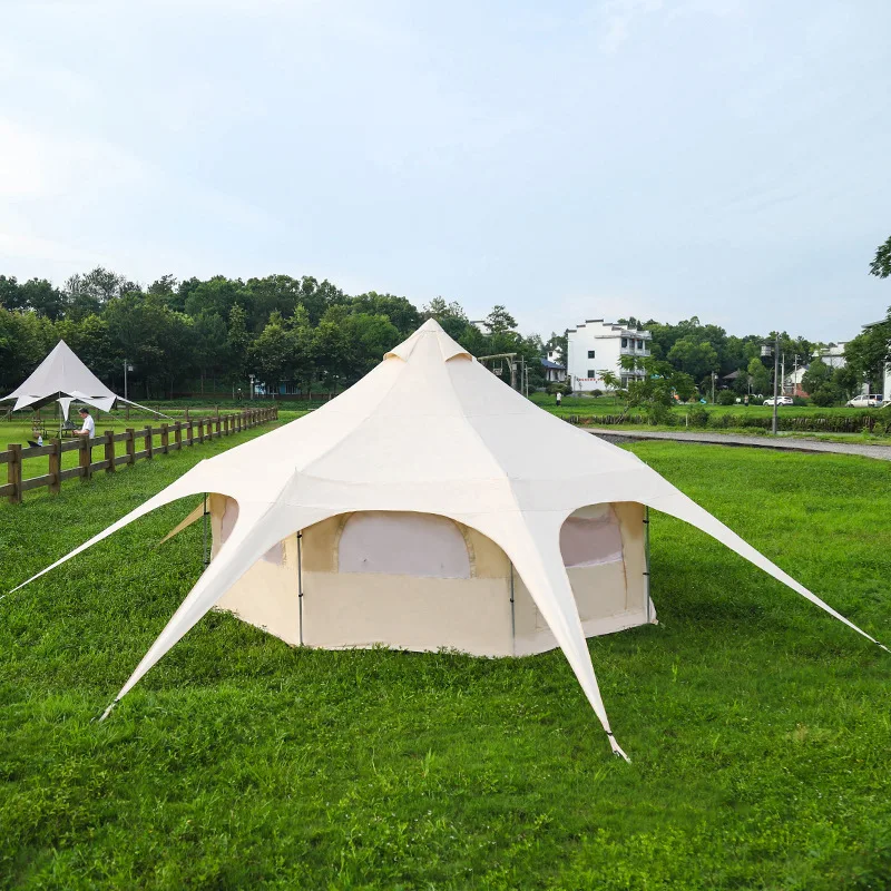 Customized Waterproof Luxury Glamping Bell Tent Yurt Steel Frame Circus Tent Zipped Removable Floor for Family Hotel Camping
Customized Waterproof Luxury Glamping Bell Tent Yurt Steel Frame Circus Tent Zipped Removable Floor for Family Hotel Camping