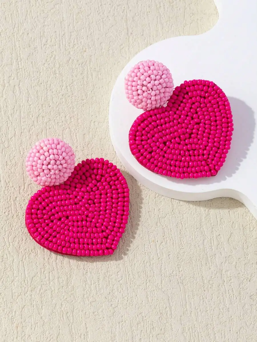 Heart Shape Beaded Earrings For Women Bohemian Style Valentines Day Gift
Heart Shape Beaded Earrings For Women Bohemian Style Valentines Day Gift