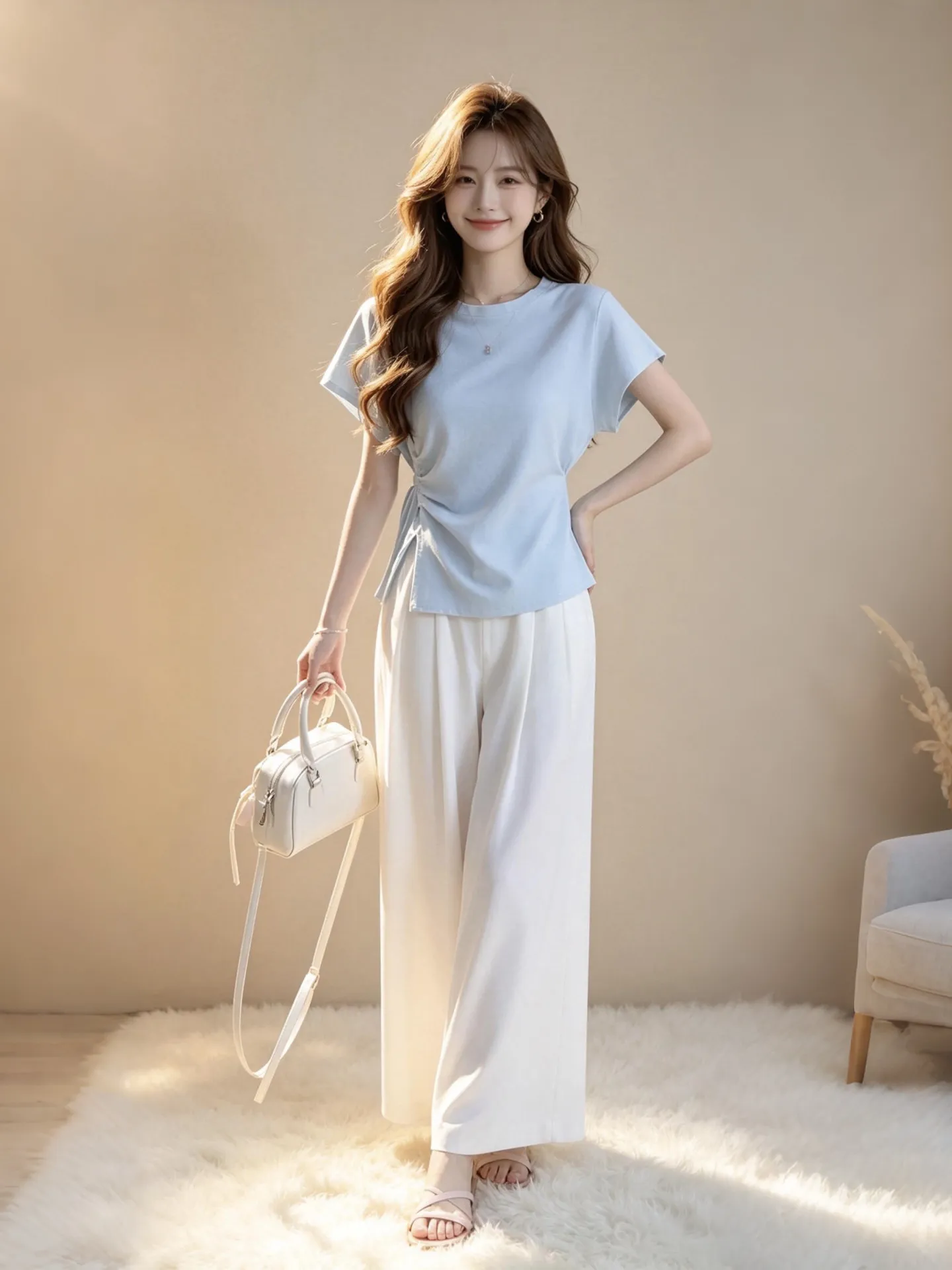 Unique Beautiful Summer New Arrival Fashionable All-Match Color High Waist Short Sleeve Wide Leg Pants Set for Women
Unique Beautiful Summer New Arrival Fashionable All-Match Color High Waist Short Sleeve Wide Leg Pants Set for Women