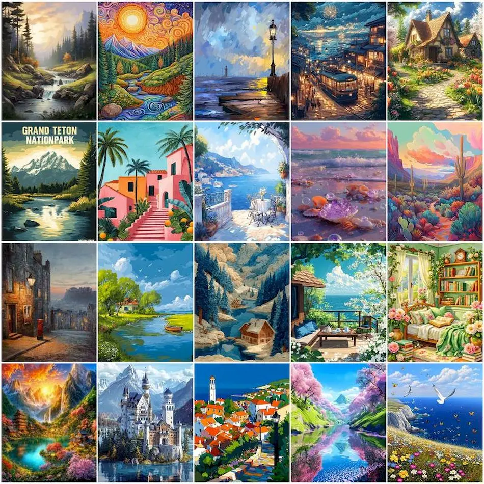GATYZTORY Paint By Number Adult Kit For Handiwork Acrylic Paints Landscape Handmade Canvas Picture Drawing Adult Coloring Gifts
GATYZTORY Paint By Number Adult Kit For Handiwork Acrylic Paints Landscape Handmade Canvas Picture Drawing Adult Coloring Gifts