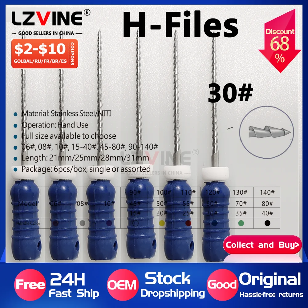 30# Dental Hand Use H Files 21/25/31mm Stainless Steel Endodontic Root Canal H File Dentist Tools Dental Product Lab Instruments
30# Dental Hand Use H Files 21/25/31mm Stainless Steel Endodontic Root Canal H File Dentist Tools Dental Product Lab Instruments