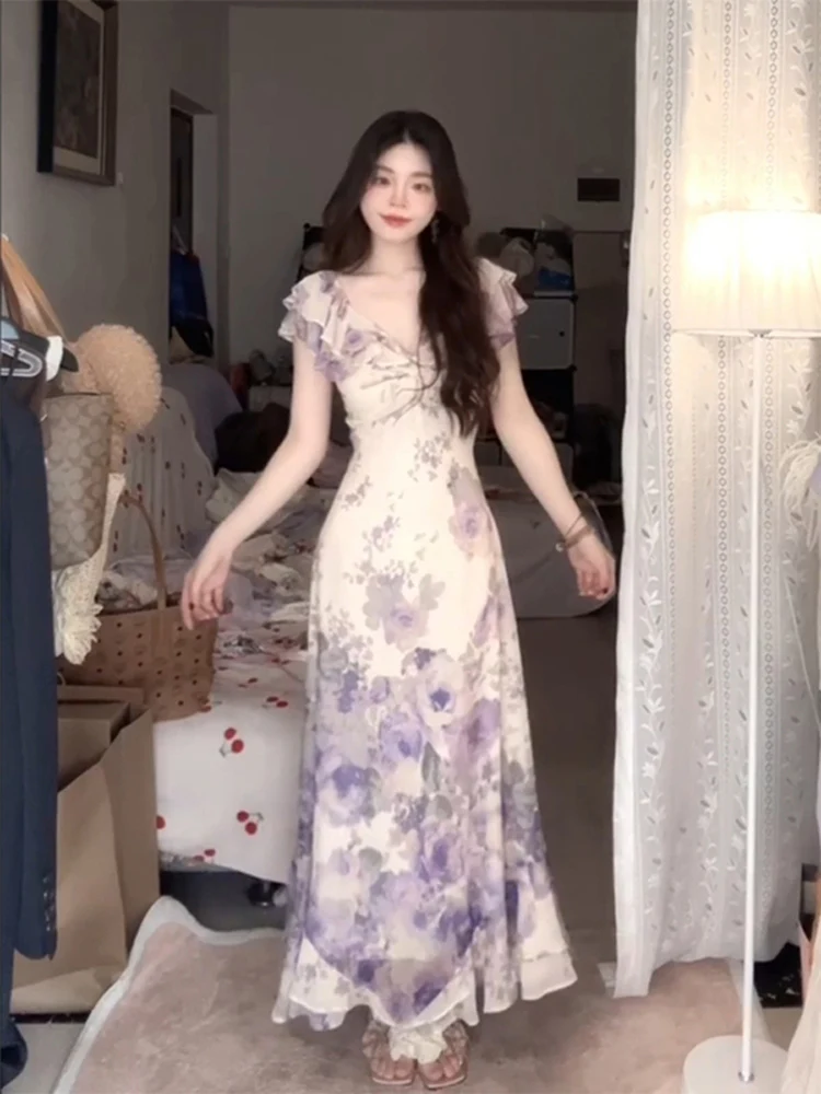 XZY plus Size Vintage Floral Print Dr Women's Beautiful Slimming Purple Summer Long Dr Sexy High Waist Commute Sle
XZY plus Size Vintage Floral Print Dr Women's Beautiful Slimming Purple Summer Long Dr Sexy High Waist Commute Sle