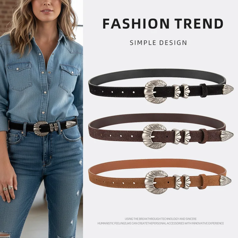 Carved American Style Split Leather Hot Girl Belt,Women's Simple Versatile Decoration Luxury Design Jeans Dress Belts
Carved American Style Split Leather Hot Girl Belt,Women's Simple Versatile Decoration Luxury Design Jeans Dress Belts