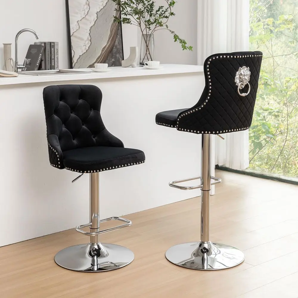 Velvet Bar Stools Set of 4, Counter Height Barstools with Nailheads Trim, Pull Ring, Swivel Bar Stools for Kitchen Island, Bar
Velvet Bar Stools Set of 4, Counter Height Barstools with Nailheads Trim, Pull Ring, Swivel Bar Stools for Kitchen Island, Bar