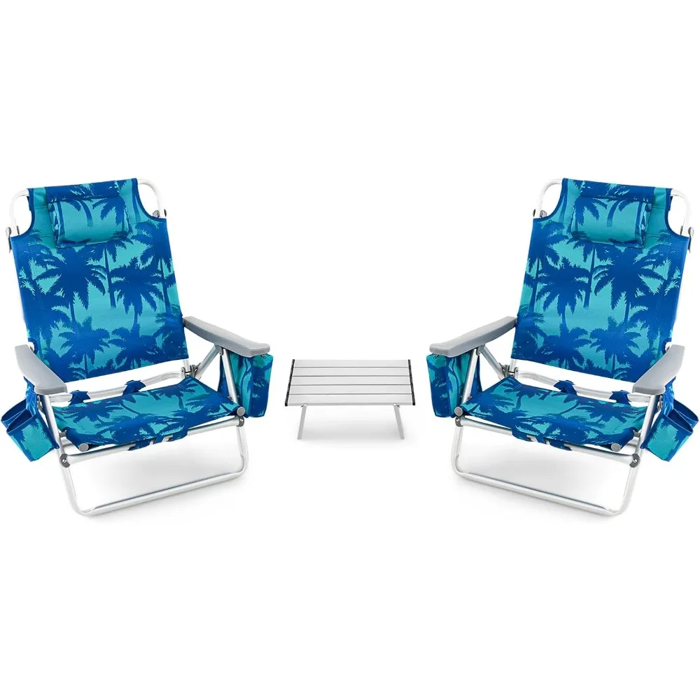 Backpack Beach Chairs Set, 3-Piece Portable Camping Chairs with Cup Holder, Ice Bag, 5-Position Outdoor Reclining Chairs for Ad
Backpack Beach Chairs Set, 3-Piece Portable Camping Chairs with Cup Holder, Ice Bag, 5-Position Outdoor Reclining Chairs for Ad