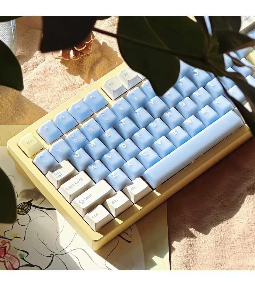 Sea salt soda/white peach oolong semi-transparent mechanical keyboard keycap full set PBT + PC two-color original factory height
Sea salt soda/white peach oolong semi-transparent mechanical keyboard keycap full set PBT + PC two-color original factory height