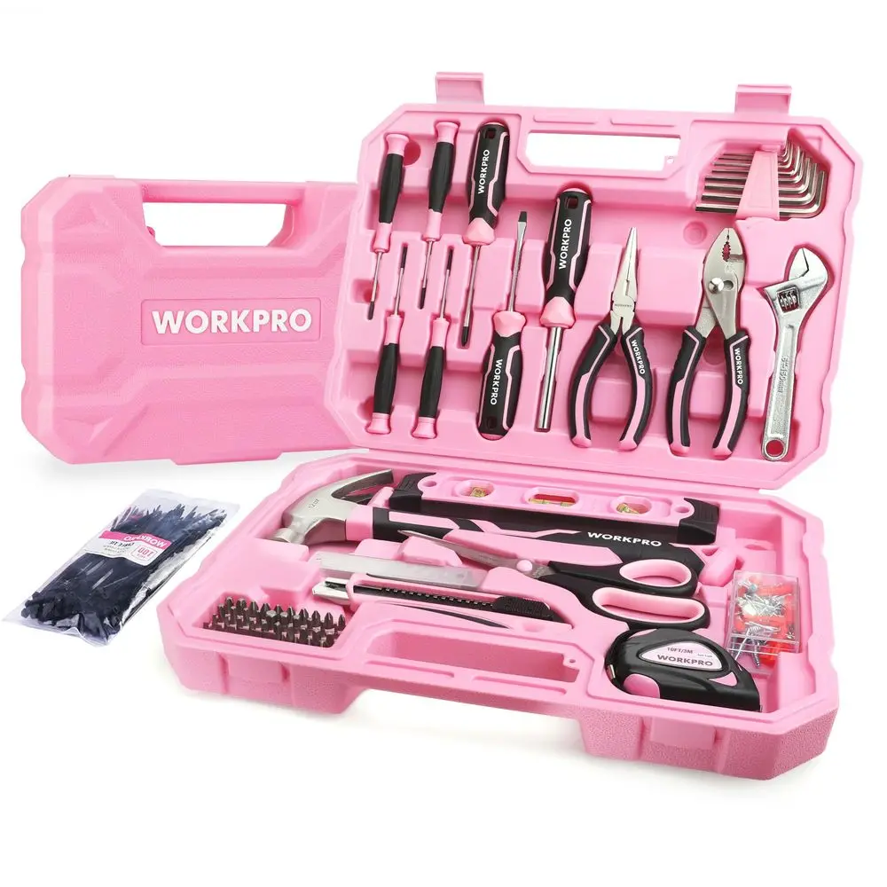 Pink Tool Set, 258 PCS Tool Kit for Women, Basic Household Case with Hammer, Screwdriver Set, Portable for Home Repair, New Apa
Pink Tool Set, 258 PCS Tool Kit for Women, Basic Household Case with Hammer, Screwdriver Set, Portable for Home Repair, New Apa