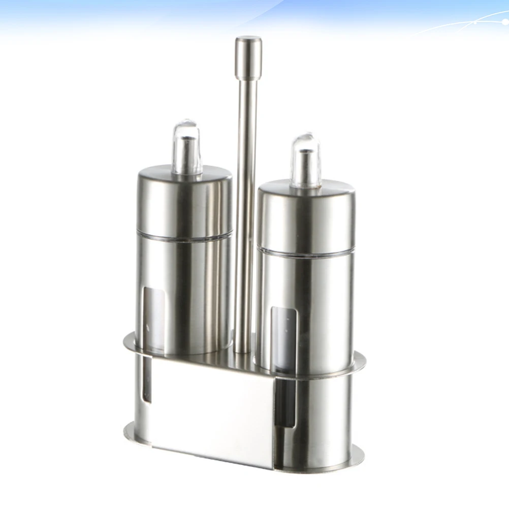 Stainless Steel Cruet Soy Bottle Set With Rack Set Airtight Containers for Kitchen Vinegar Oil Dispenser Holder Design Practical
Stainless Steel Cruet Soy Bottle Set With Rack Set Airtight Containers for Kitchen Vinegar Oil Dispenser Holder Design Practical