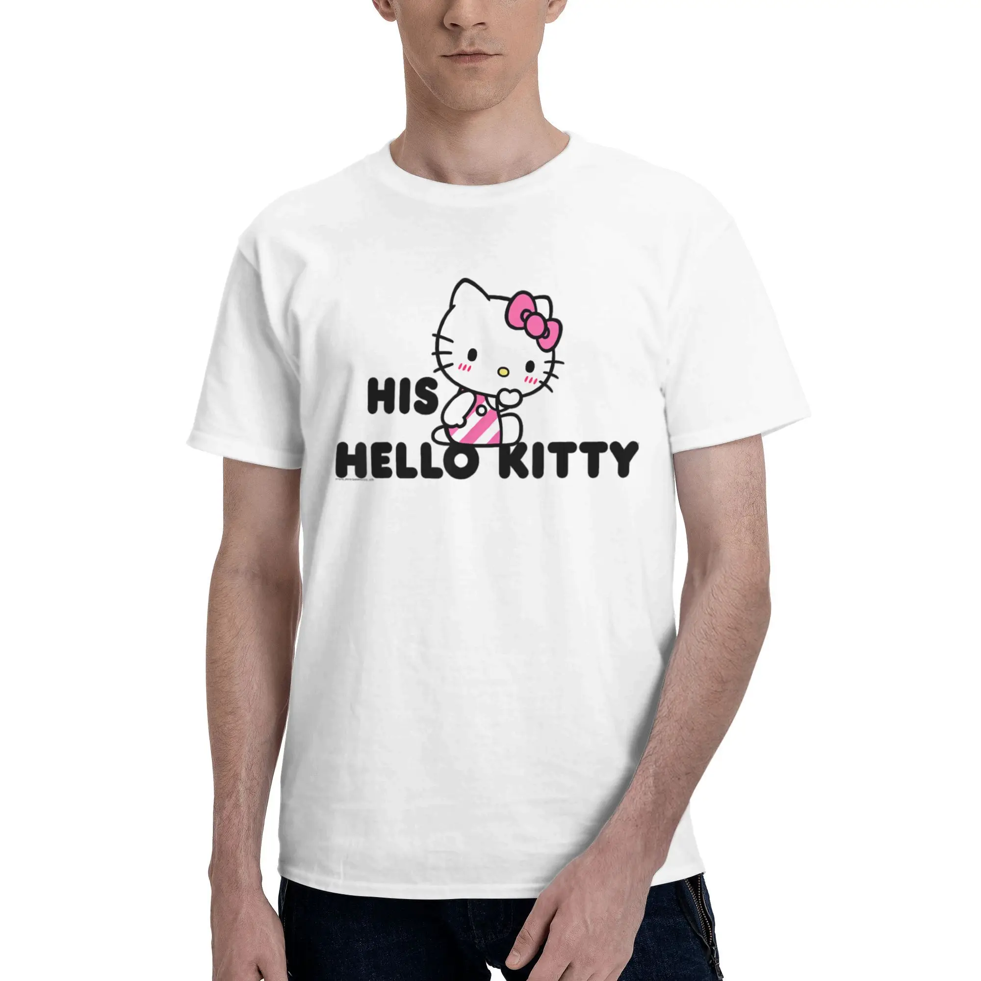 Мужская и женская футболка с графическим принтом «Hello Kitty and Dear Daniel», футболка из 100% хлопка, одежда
Мужская и женская футболка с графическим принтом «Hello Kitty and Dear Daniel», футболка из 100% хлопка, одежда