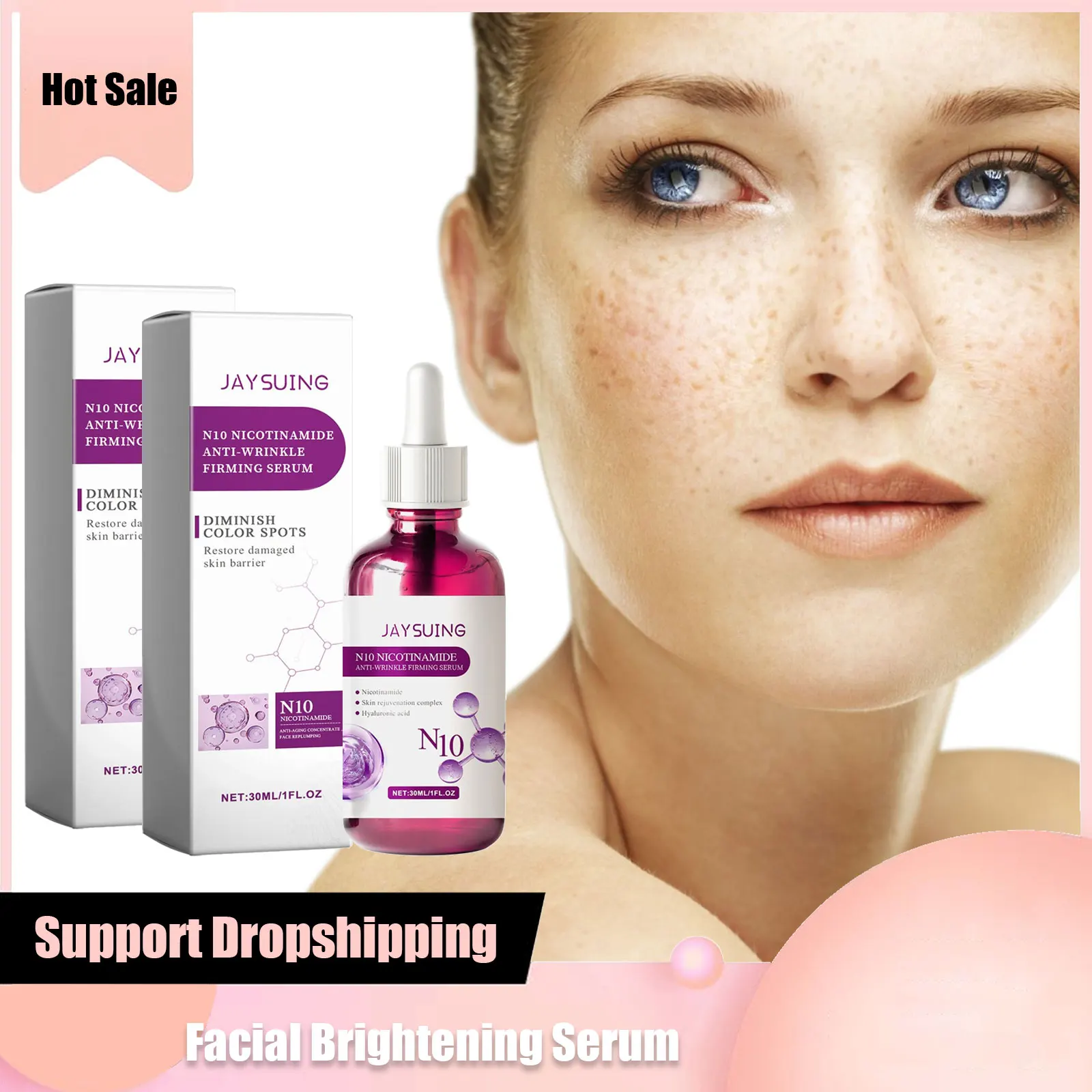 N10 Hyaluronic Acid Brightening Facial Serum Fade Fine Line Firming Melan-in Removal Moisturizing Repairing Nicotinamide Essence
N10 Hyaluronic Acid Brightening Facial Serum Fade Fine Line Firming Melan-in Removal Moisturizing Repairing Nicotinamide Essence