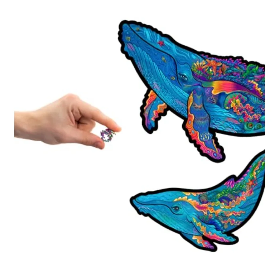 Wooden puzzle for adults, natural wood, milky white, 268 pieces, large 16.8 x 10.4 inches, unique whale-shaped design, premium
Wooden puzzle for adults, natural wood, milky white, 268 pieces, large 16.8 x 10.4 inches, unique whale-shaped design, premium