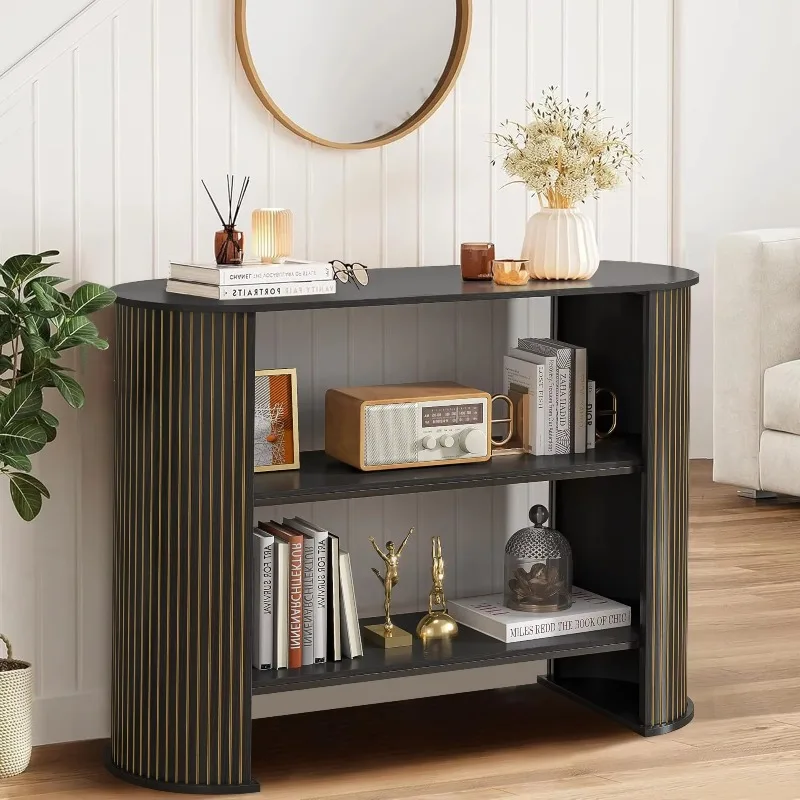 Современный трехэтажный деревянный акцентный консольный столик с открытым хранилищем, узкий диван-стол с рифленым прихожей для гостиной, фойе или
Современный трехэтажный деревянный акцентный консольный столик с открытым хранилищем, узкий диван-стол с рифленым прихожей для гостиной, фойе или