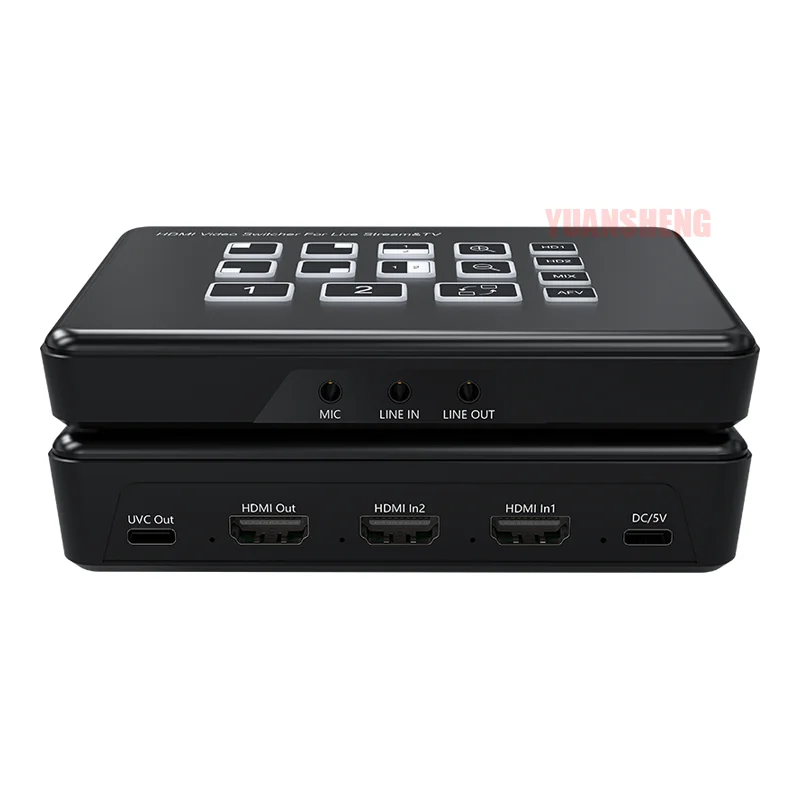 2 Way Video Switcher for HDMI Support HDCP1.4 Standard 2 In 2 Out for Live Streaming Onsite Production of Outdoor Competitions
2 Way Video Switcher for HDMI Support HDCP1.4 Standard 2 In 2 Out for Live Streaming Onsite Production of Outdoor Competitions