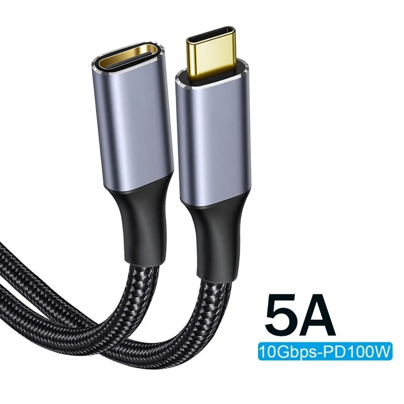 USB 3.1 Extension Cable USB C PD100W 10Gbps Extend Cable Male To Female Type C Extender Fast Charging Cable Cord Digital Cables
USB 3.1 Extension Cable USB C PD100W 10Gbps Extend Cable Male To Female Type C Extender Fast Charging Cable Cord Digital Cables