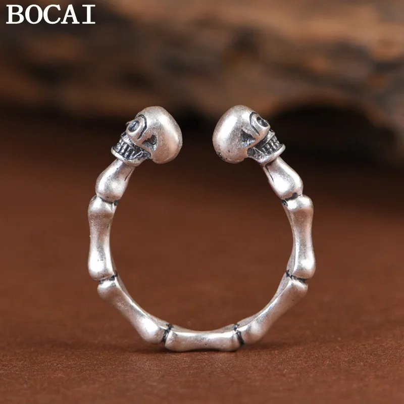 BOCAI NEW S990 Silver Retro Punk Bone Skull Ring Male and Female Gifts
BOCAI NEW S990 Silver Retro Punk Bone Skull Ring Male and Female Gifts