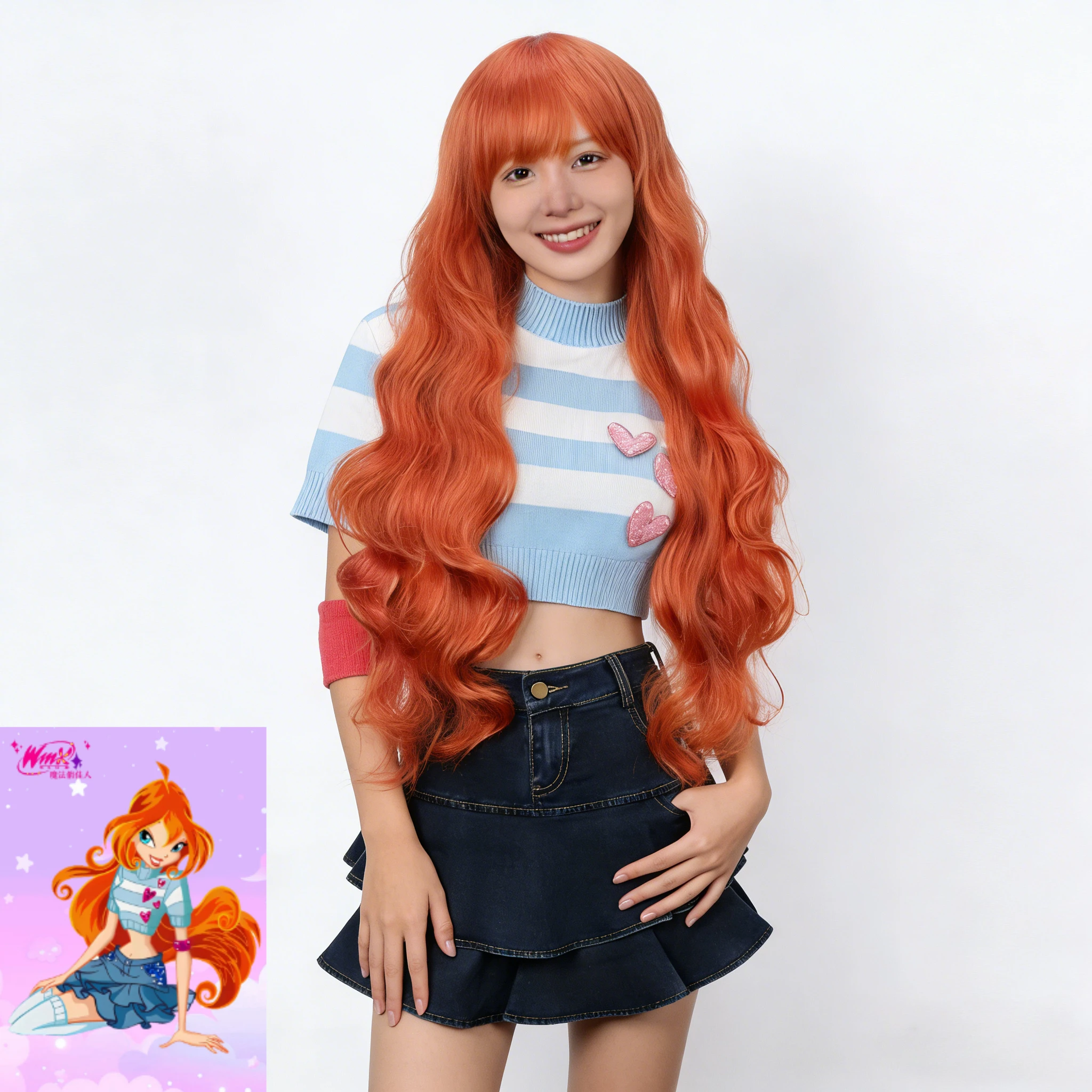 Bloom Cosplay Win Club Anime Costume Jirai Kei Girls Retrostriped Knitted Heart Halloween New Anime Role-playing Costume and Wig
Bloom Cosplay Win Club Anime Costume Jirai Kei Girls Retrostriped Knitted Heart Halloween New Anime Role-playing Costume and Wig