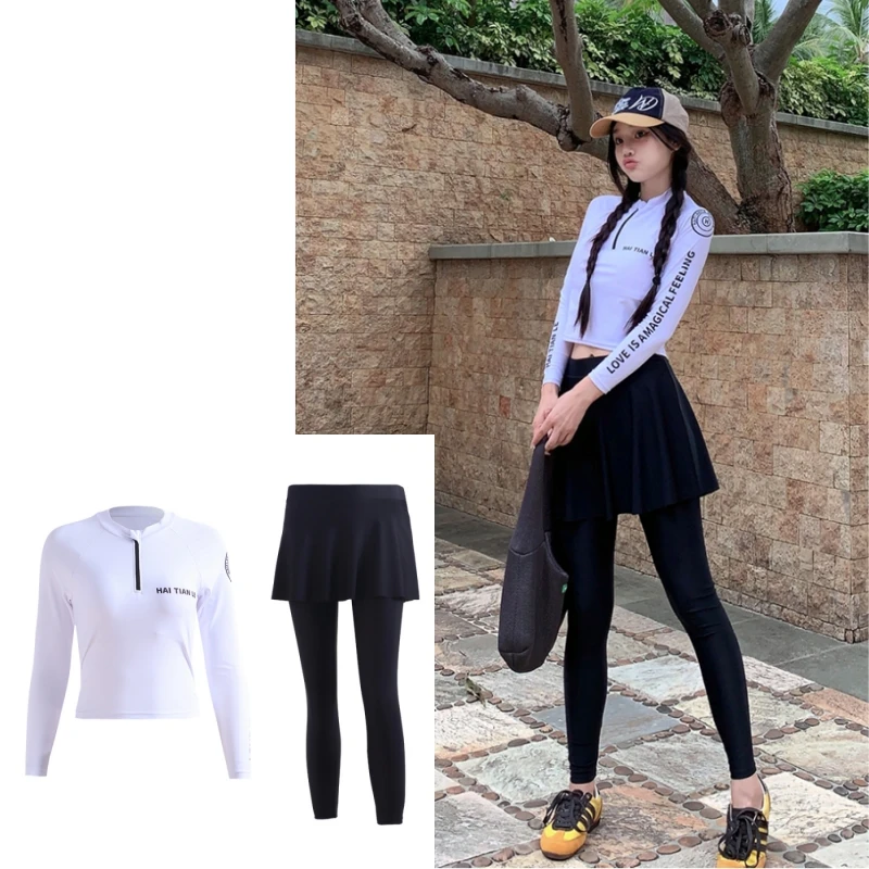 Women Swimwear Korean Cute Vacation Swimsuit Beach Fashion Sunscreen Quick Drying Split Body Clothes Long Sleeve Diving Clothes
Women Swimwear Korean Cute Vacation Swimsuit Beach Fashion Sunscreen Quick Drying Split Body Clothes Long Sleeve Diving Clothes